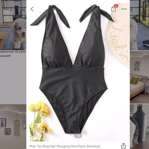 SHEIN 3X black bathing suit.